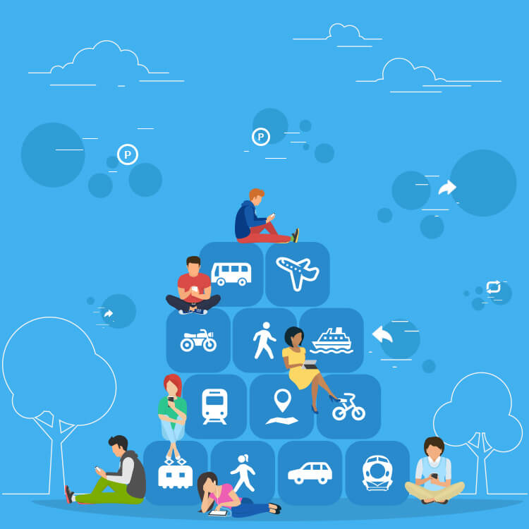 移動によってポイントがたまり、ポイントをシェアしている人たち